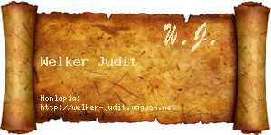 Welker Judit névjegykártya